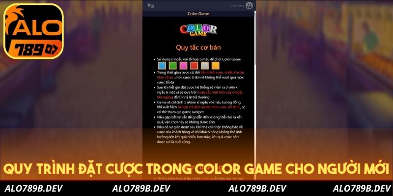 Quy trình đặt cược trong Color Game cho người mới